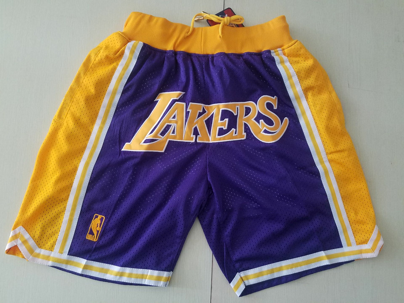 Men 2019 NBA Nike Los Angeles Lakers purple shorts->los angeles lakers->NBA Jersey